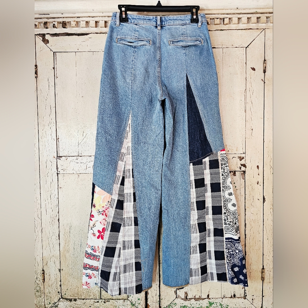 Free People Multicolor Patchwork Flare Jeans - Picture 8 of 13